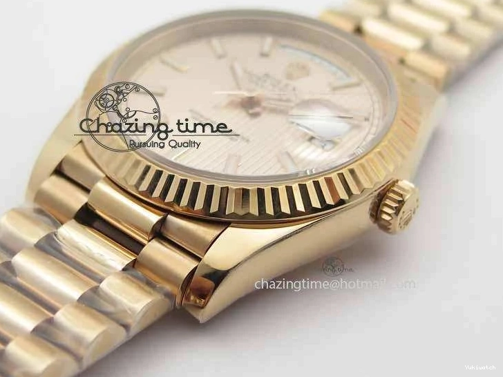 RG Edition On Best A3255 RG President Noob 228239 40mm 1:1 RG Bracelet Day-Date Dial 0409